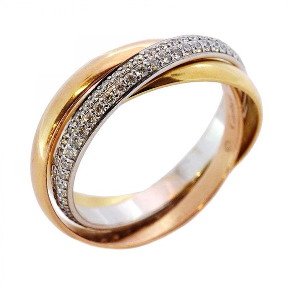 Cartier Trinity Ring 18K Yellow Gold (K18YG) 18K White Gold (K18WG) 18K Pink Gol - Picture 1 of 16